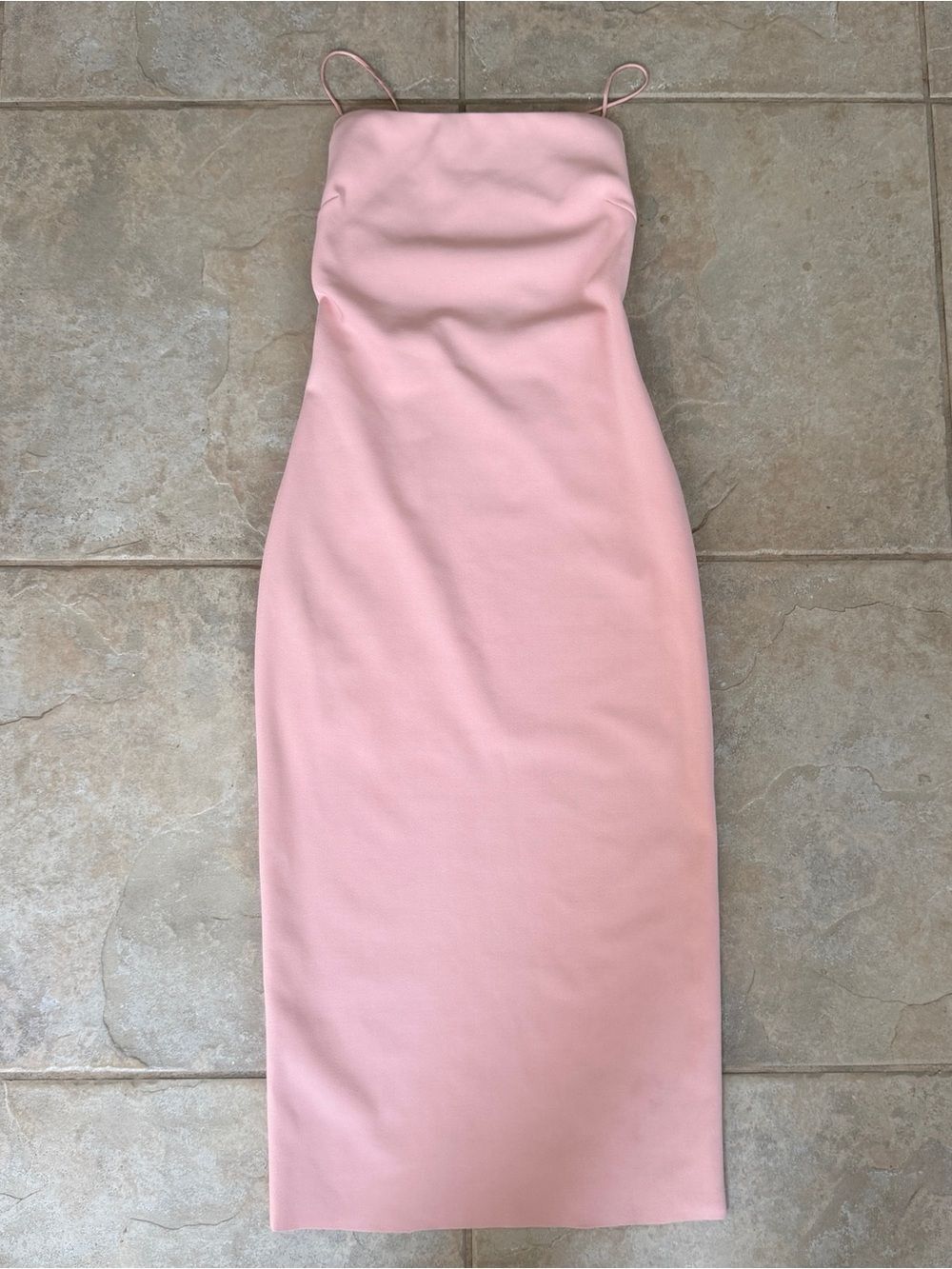 NWT Bec & Bridge Lea Lace Up Midi Dress in Light Blush Pink Size 2